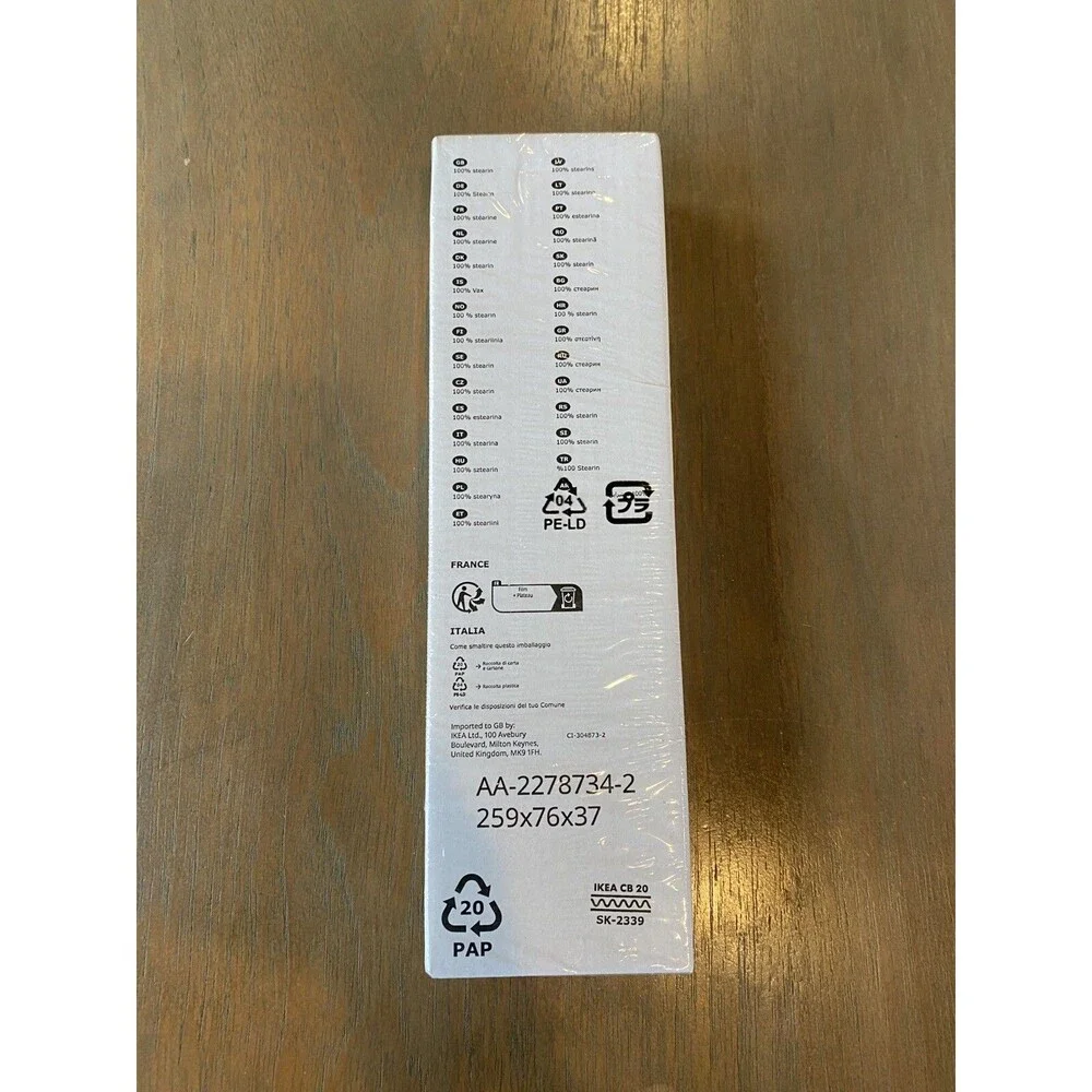 Ikea Candles Black Tapers 8 Pack New 205.199.25 Unscented